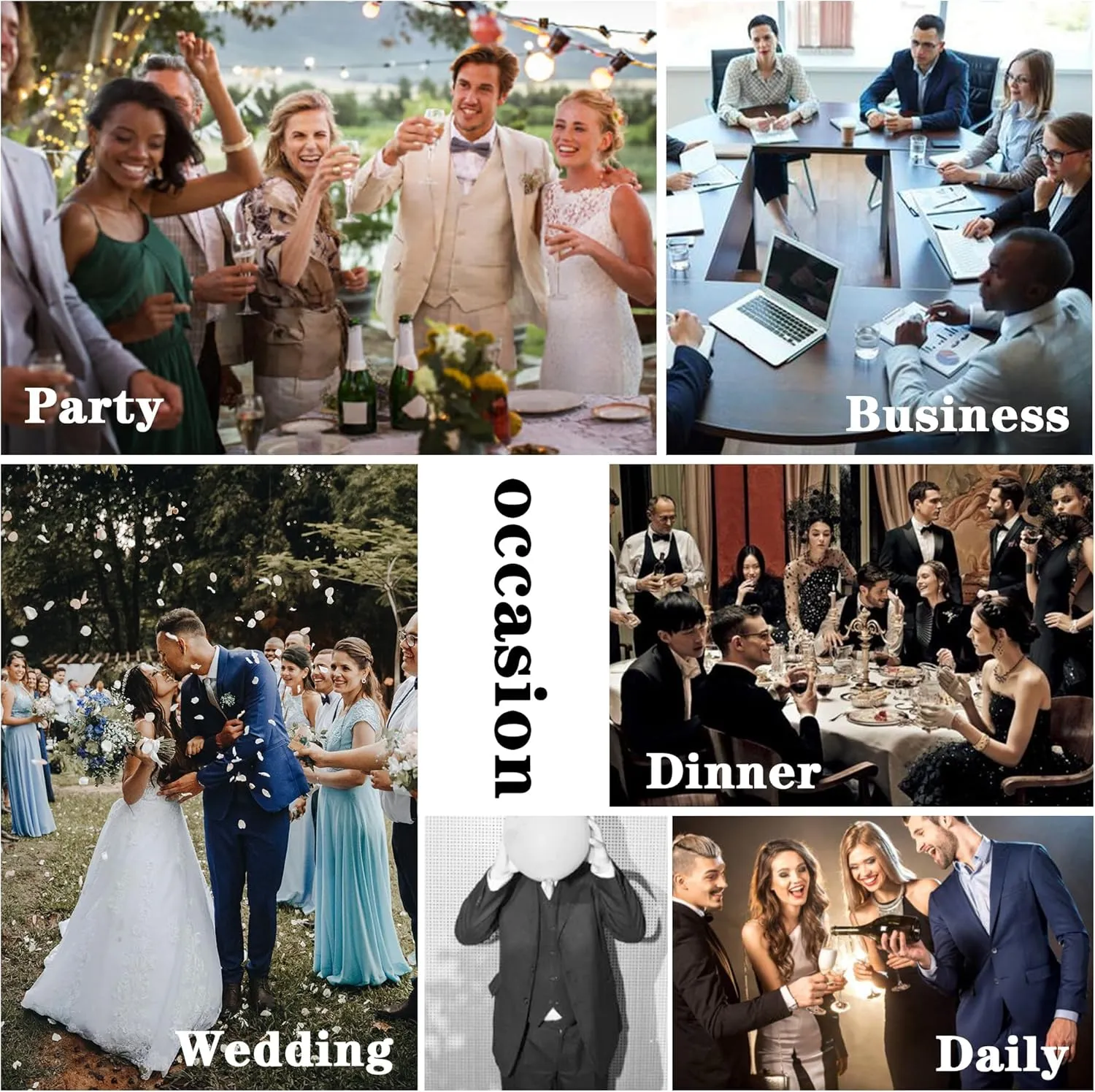 Men's 3 Pieces Slim Fit Suit One Button Notch Lapel Jacket Vest Pants Set Solid Wedding Business Tuxedo Suits