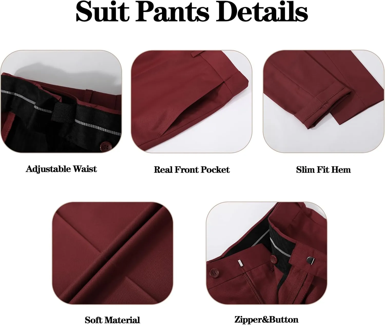 Men's 3 Pieces Slim Fit Suit One Button Notch Lapel Jacket Vest Pants Set Solid Wedding Business Tuxedo Suits
