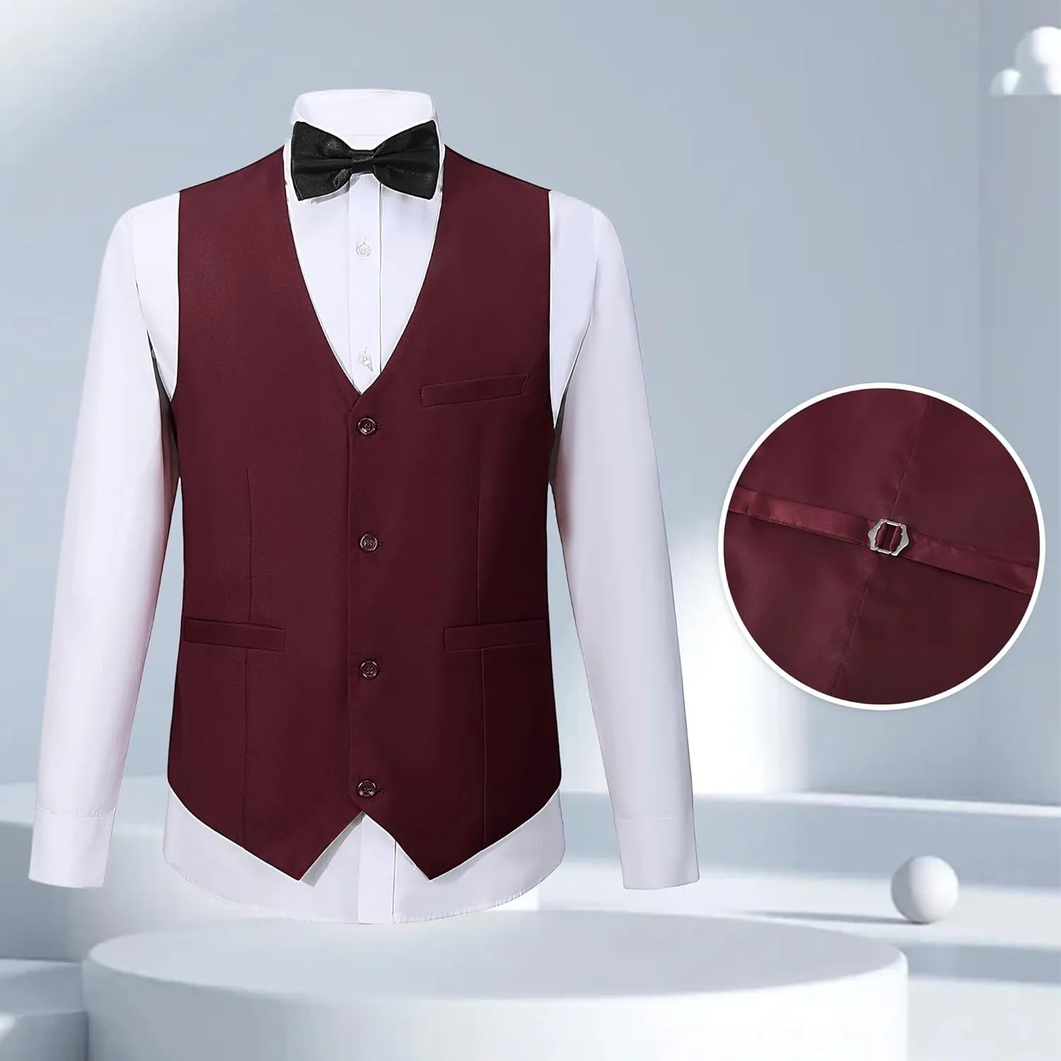 Men's 3 Pieces Slim Fit Suit One Button Notch Lapel Jacket Vest Pants Set Solid Wedding Business Tuxedo Suits