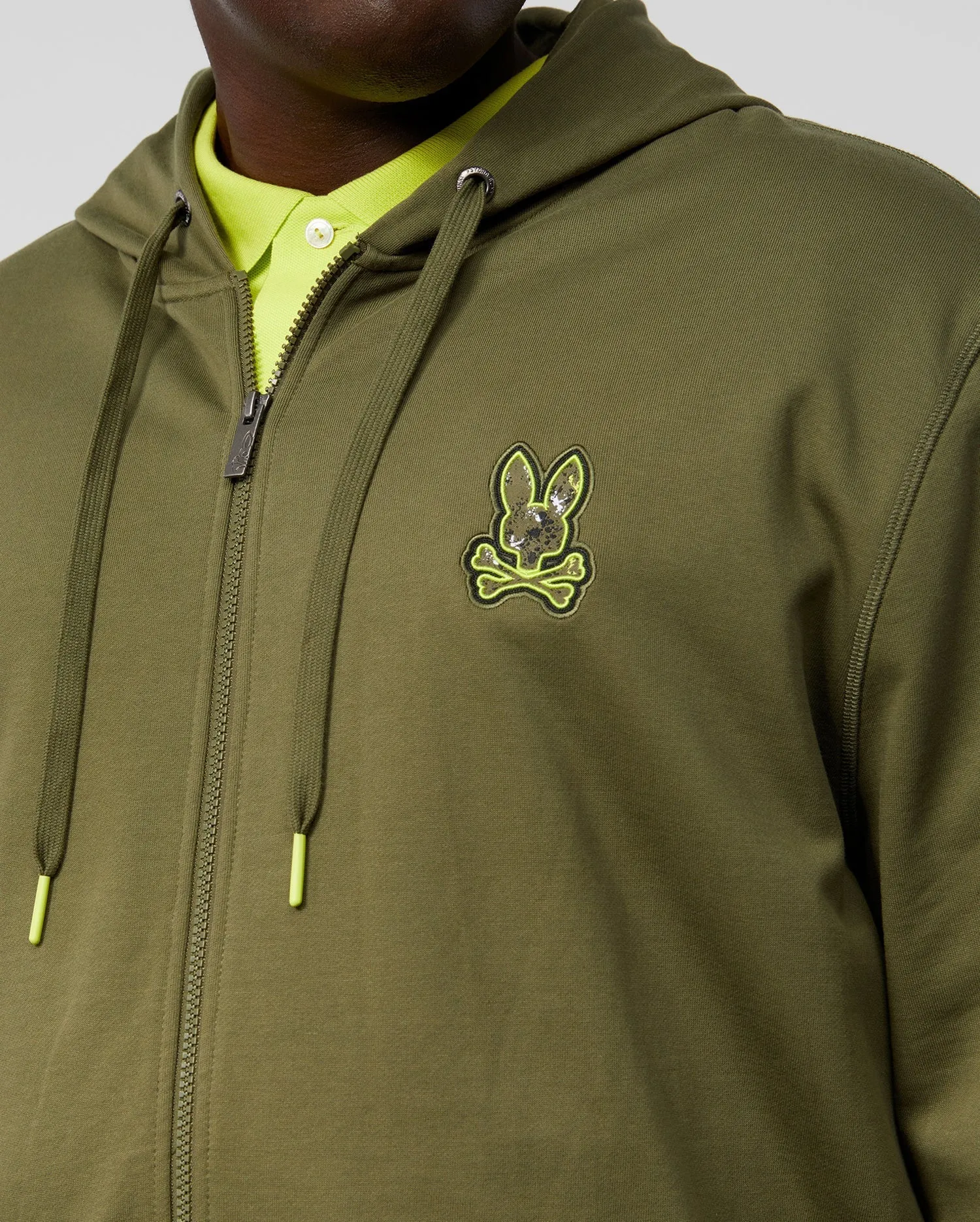 MENS BIG AND TALL WAVERLY BUNNY LOGO ZIP HOODIE - B9H752U1FT