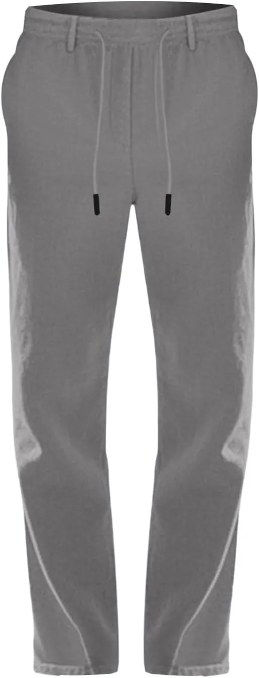 Men's Cotton Linen Pants Drawstring Elastic Waist Lightweight Casual Dressy Pants Slim Yoga Beach Pants with Pockets