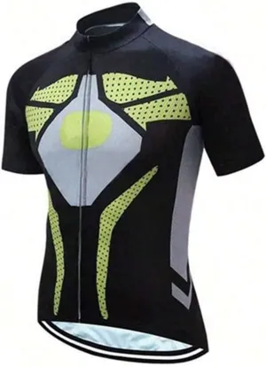Men's Cycling Bike Jersey Short Sleeve with 3 Rear Pockets Moisture Wicking Breathable Quick Dry Biking Shirt