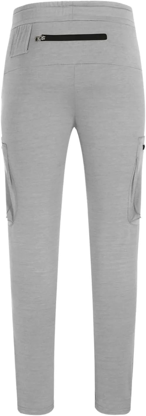 Men's Elastic Waist Hiking Pants Lightweight Outdoor Sweatpants with Zipper Pockets Casual Slim Fit Athletic Joggers