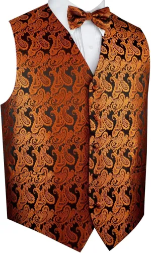 Men's Formal, Prom, Wedding, Homecoming, Cruise Tuxedo Vest, Bow-Tie & Hankie Set in Paisley