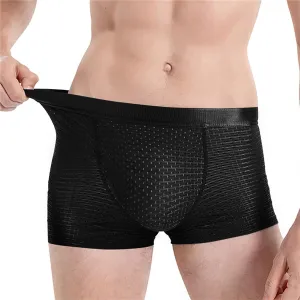Mens Ice Silk Breathable Underwear Butt Lift Padded Seamless Mesh Flat Angle Briefs Butt Lift Natural Feelings Briefs