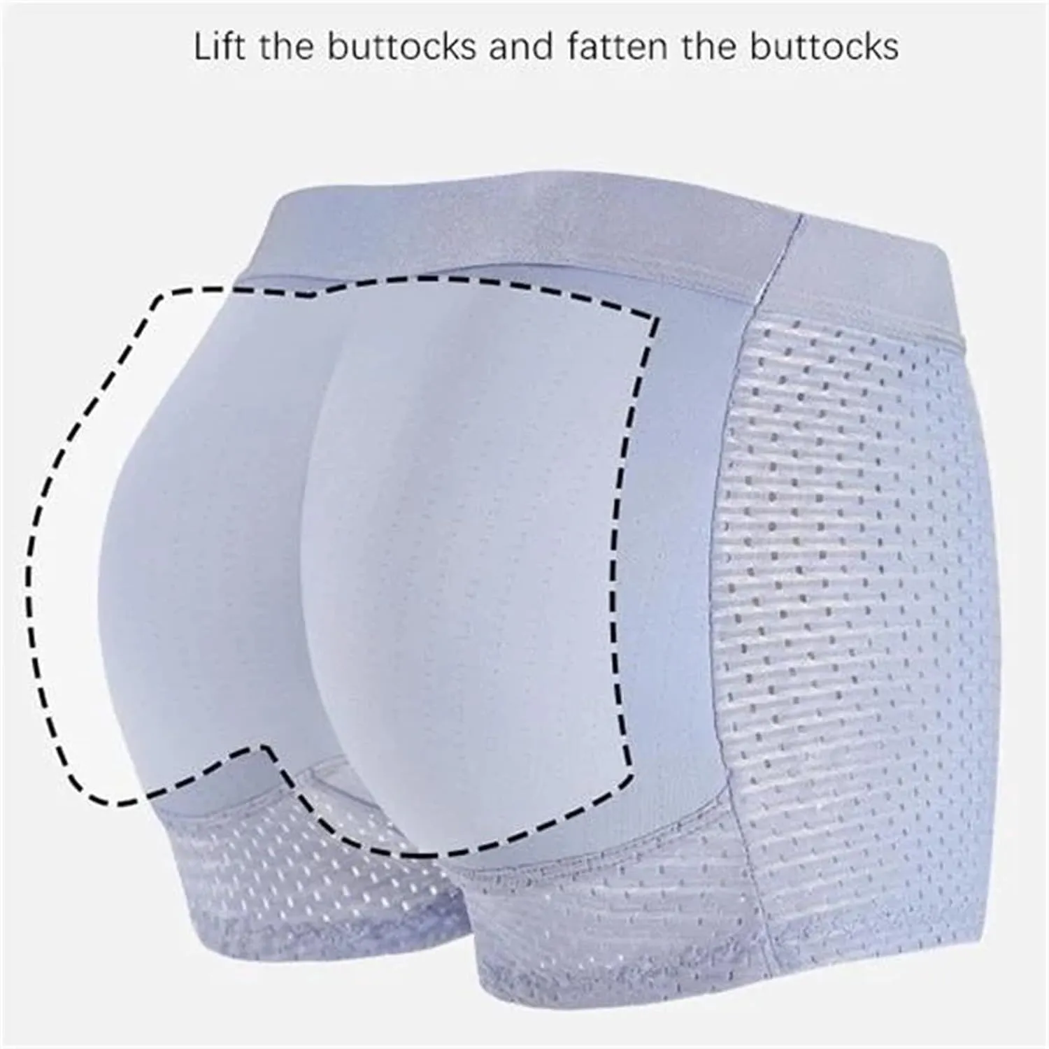 Mens Ice Silk Breathable Underwear Butt Lift Padded Seamless Mesh Flat Angle Briefs Butt Lift Natural Feelings Briefs