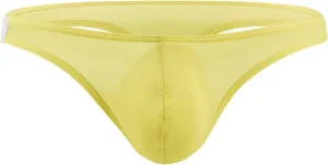 Men's Low Rise T Back Ice Silk Thong Bulge Pouch Breathable Elastic Bikini Underwear Sexy G String U Convex Briefs