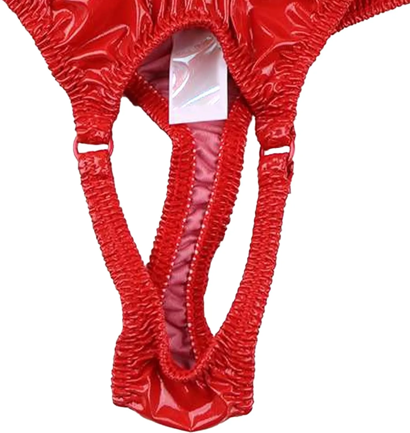 Men's Micro Hollow Leather Underwear Sexy G String Boxer Briefs Breathable Low Rise Sexy Mens Thongs