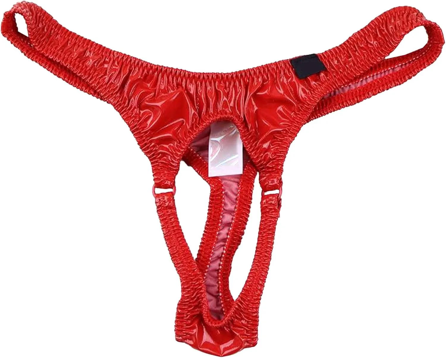 Men's Micro Hollow Leather Underwear Sexy G String Boxer Briefs Breathable Low Rise Sexy Mens Thongs