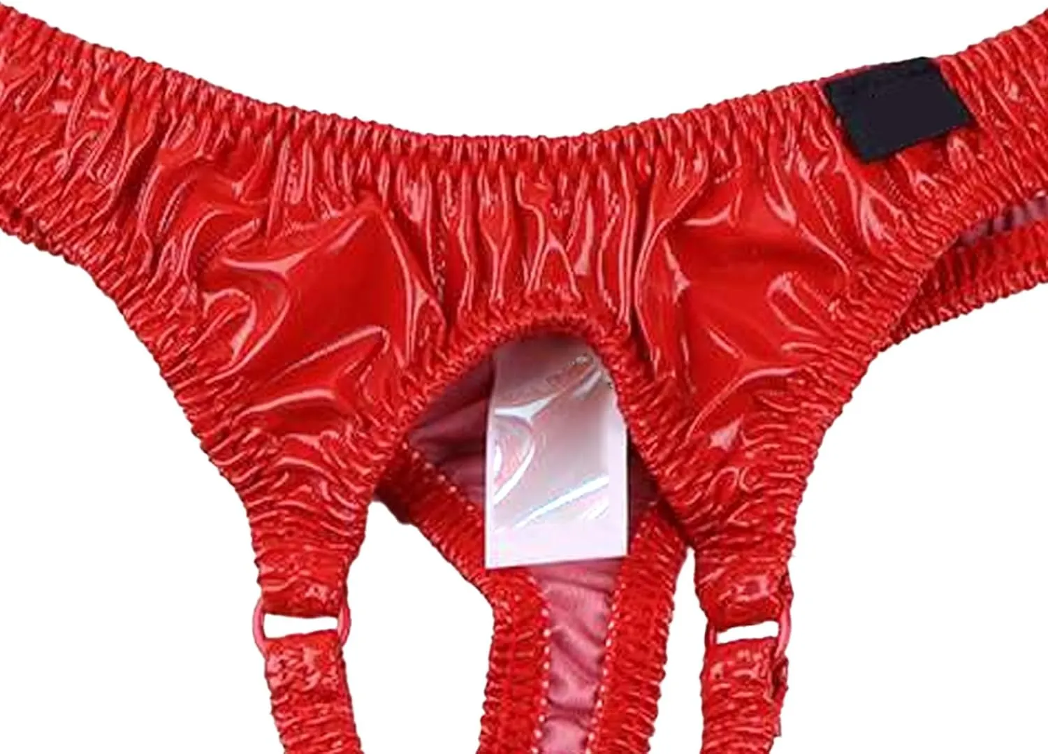 Men's Micro Hollow Leather Underwear Sexy G String Boxer Briefs Breathable Low Rise Sexy Mens Thongs