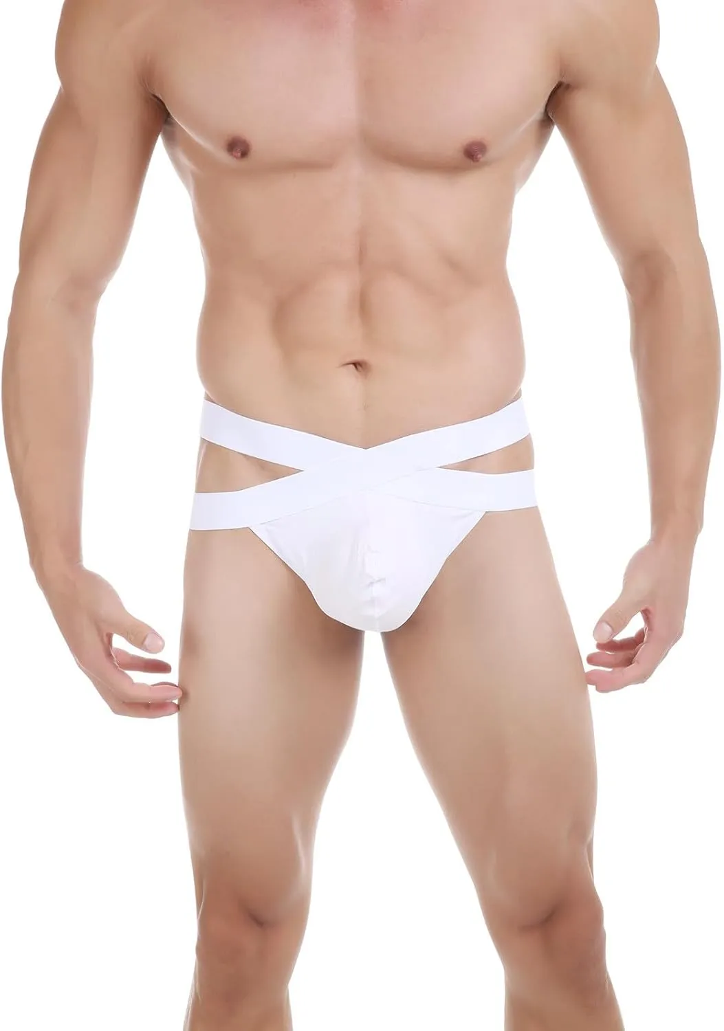 Men's See Through Sexy Thongs Underwear Bulge Pouch Mesh Breathable G-string T-back Butt-Flaunting Underpants