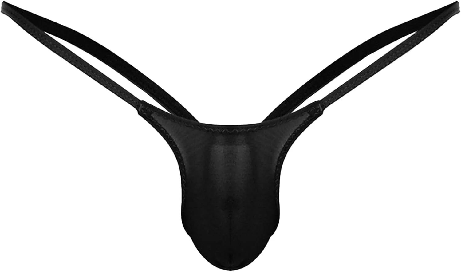 Men's Sex Solid Pouch Thong Breathable Men Low Rise G-String Briefs Sexy T-Back Bulge Pouch Underwear