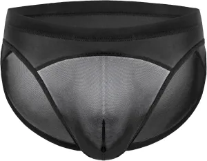 Men's Sexy Low Waisted Underwear Fit Breathable Men Ice Silk Briefs See Through Sexy Mesh Men Lingerie