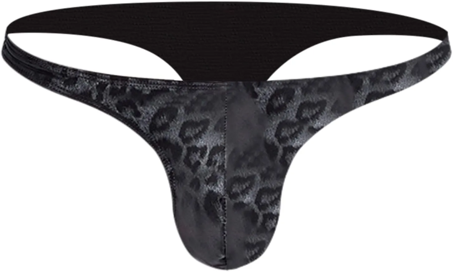 Men's Sexy Thong Underwear PU Leather Ball Pouch Low Rise Underpants G-String See Through Breathable Erotic Lingerie