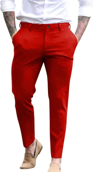 Mens Slim Fit Dress Pants Expandable Waist Casual Business Office Work Skinny Pants Comfy Flat-Front Stretch Chino Golf Trousers Slacks Tapered Leg Suit Pants Pantalones de Vestir para Hombre