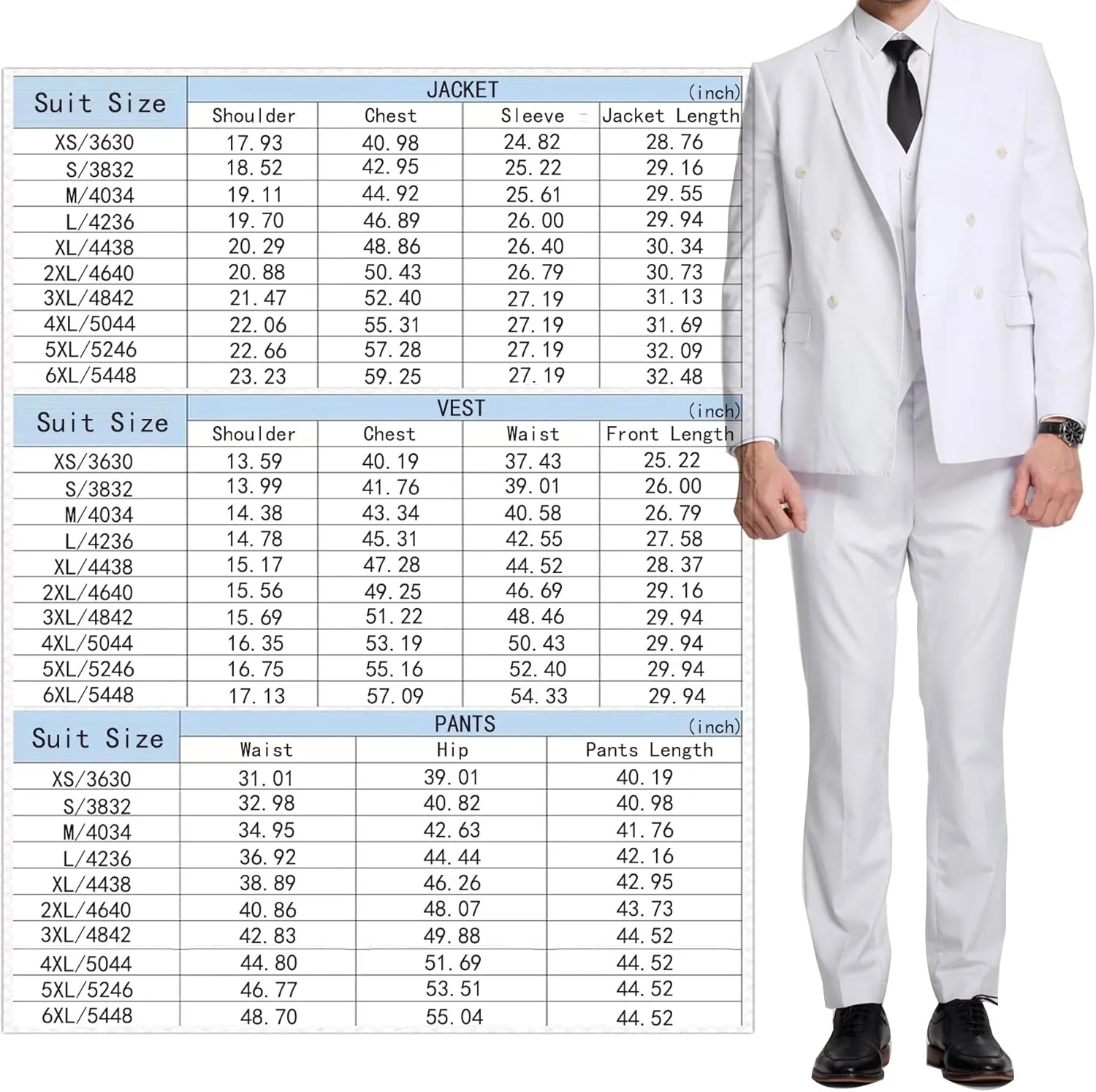 Mens Slim Fit Suit Formal 3 Piece Suit Set Double Breasted Suit Men Wedding Prom Tuxedo Blazer Jacket Vest Pants Set