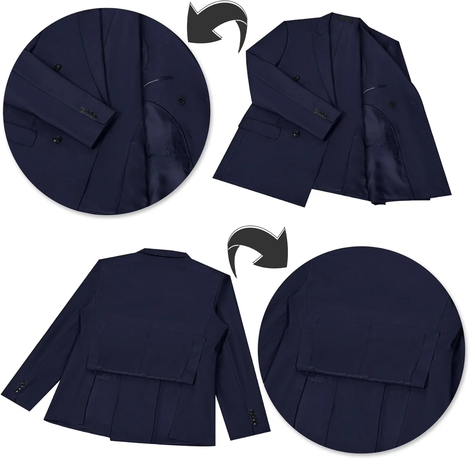 Mens Slim Fit Suit Formal 3 Piece Suit Set Double Breasted Suit Men Wedding Prom Tuxedo Blazer Jacket Vest Pants Set