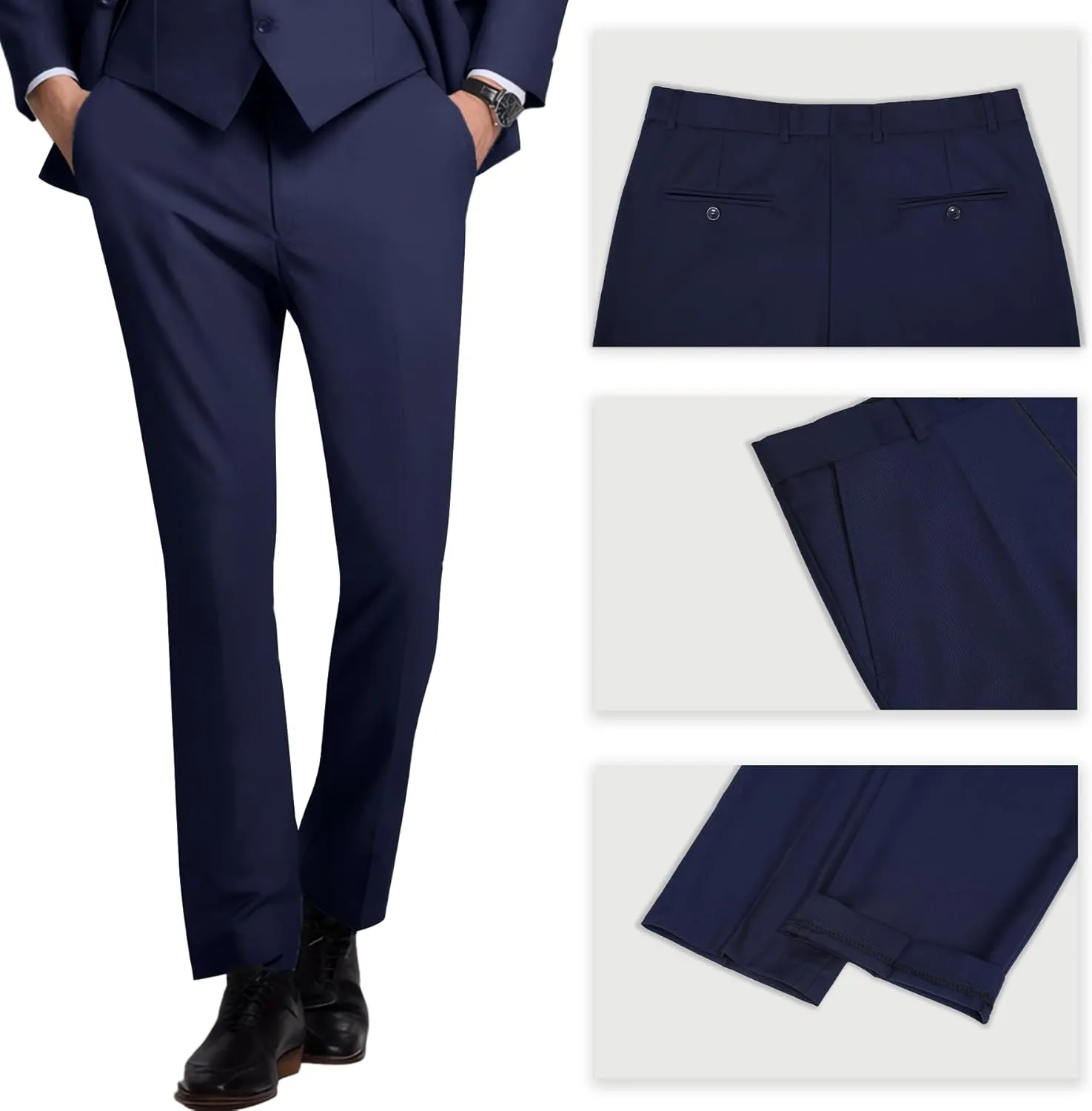 Mens Slim Fit Suit Formal 3 Piece Suit Set Double Breasted Suit Men Wedding Prom Tuxedo Blazer Jacket Vest Pants Set