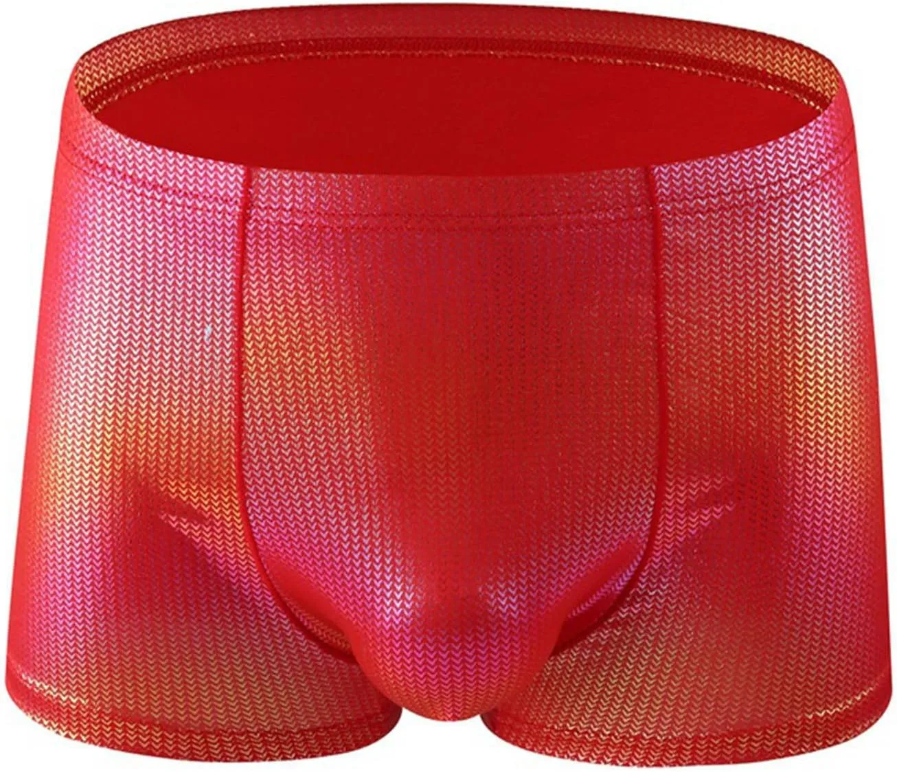 Mens Solid Color Imitation Leather Sexy Ventilate Waist Underwear Briefs Breathable Soft with Fly Underwear for Men