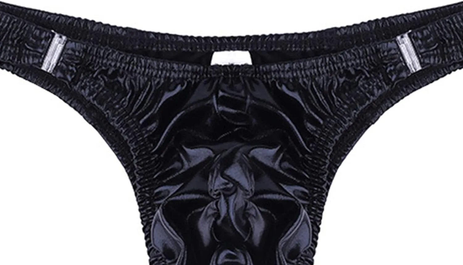 Mens Stretch Thong T-Back Sexy Underwear Low Rise Under Panties Underwear Leather Briefs Breathable Underpants