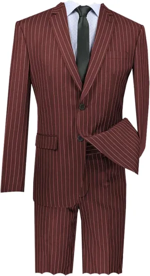 Mens Striped Suit 2 Piece Formal Slim Fit Blazer Sport Coat 2 Button Jacket Pinstripe Suit Blazer Pants Suits