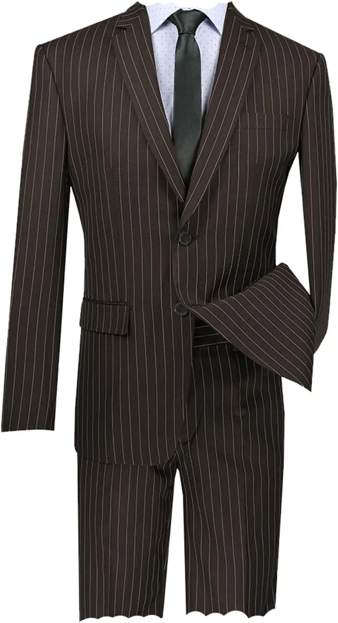 Mens Striped Suit 2 Piece Formal Slim Fit Blazer Sport Coat 2 Button Jacket Pinstripe Suit Blazer Pants Suits