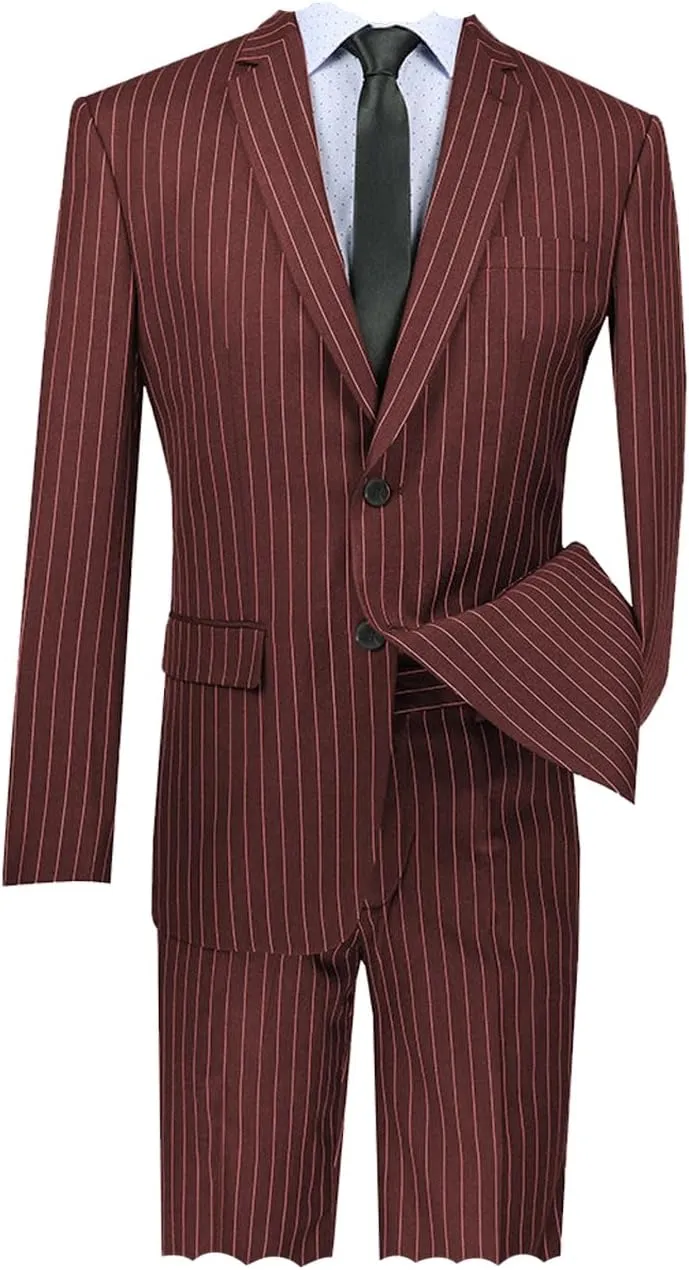 Mens Striped Suit 2 Piece Formal Slim Fit Blazer Sport Coat 2 Button Jacket Pinstripe Suit Blazer Pants Suits