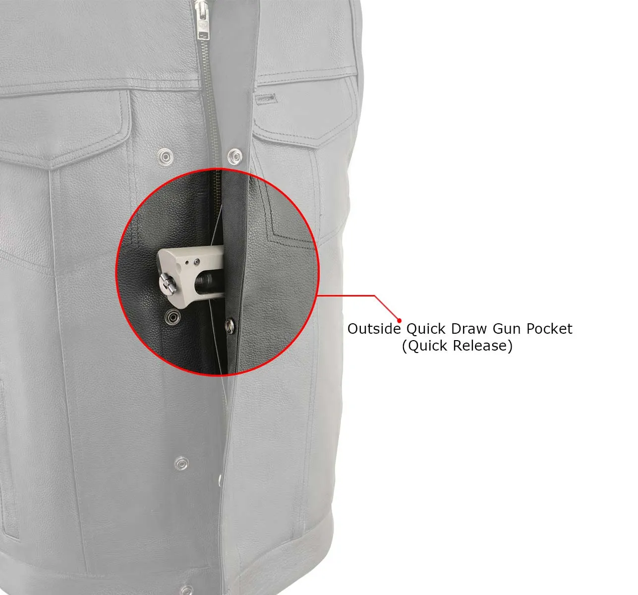 Milwaukee Leather MLM3515 Men's Black Cool-Tec Naked Leather Vest - Club Style Collarless Motorcycle Rider Vest