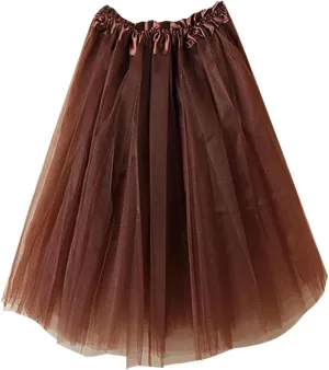 Mini Skirts for Women Multi Layer Mesh A-Line Mesh Elastic High Waisted Short Skirts Summer Beach Pleated Dress
