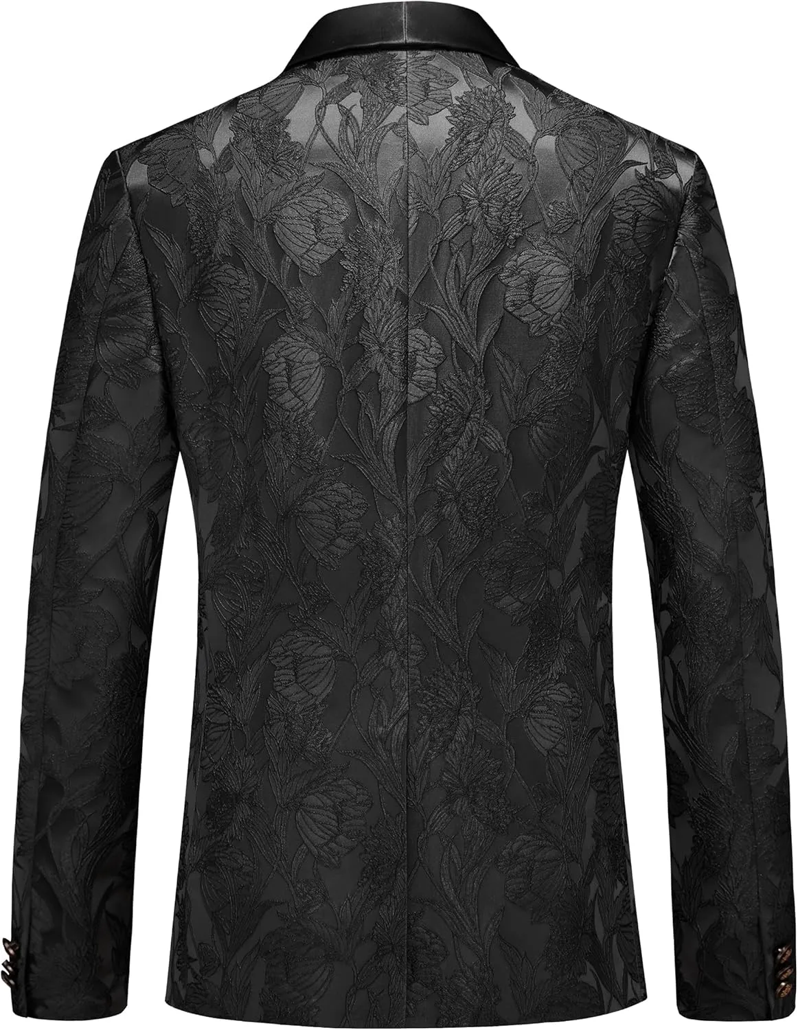 MOGU Mens 3 Piece Floral Suit Jacquard Dress Tuxedo Suit Set for Wedding Prom Jacket Vest Pants with Bow Tie