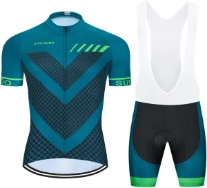 MOXILYN Men's Cycling Jersey Bike Clothing Set Full Zipper Breathable Quick-Dry Shirt   Cycling Bibs with 20D Padded