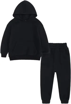 MYGBCPJS Youth 2PCS Jogger Outfits Set Fleece Hooded   Sweatpants Boys Girls Athletic Sweatsuits Pullover Clothes