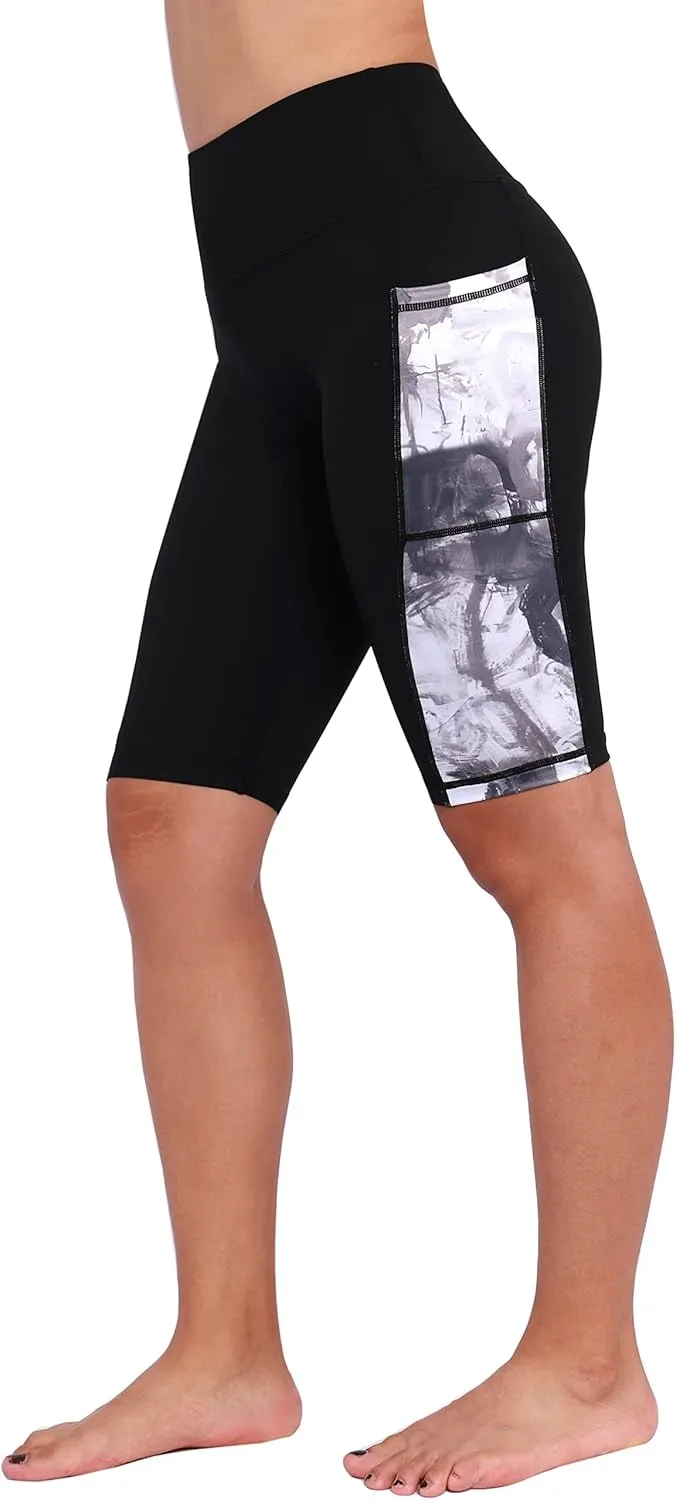 Neonysweets Womens Half Tights Fitness Running Yoga Shorts Pants with Pockets