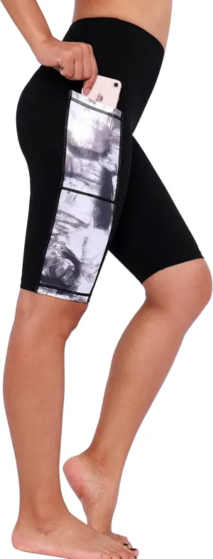 Neonysweets Womens Half Tights Fitness Running Yoga Shorts Pants with Pockets
