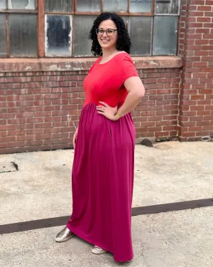 NORAH dress in Bright Ruby/Garnet Pink