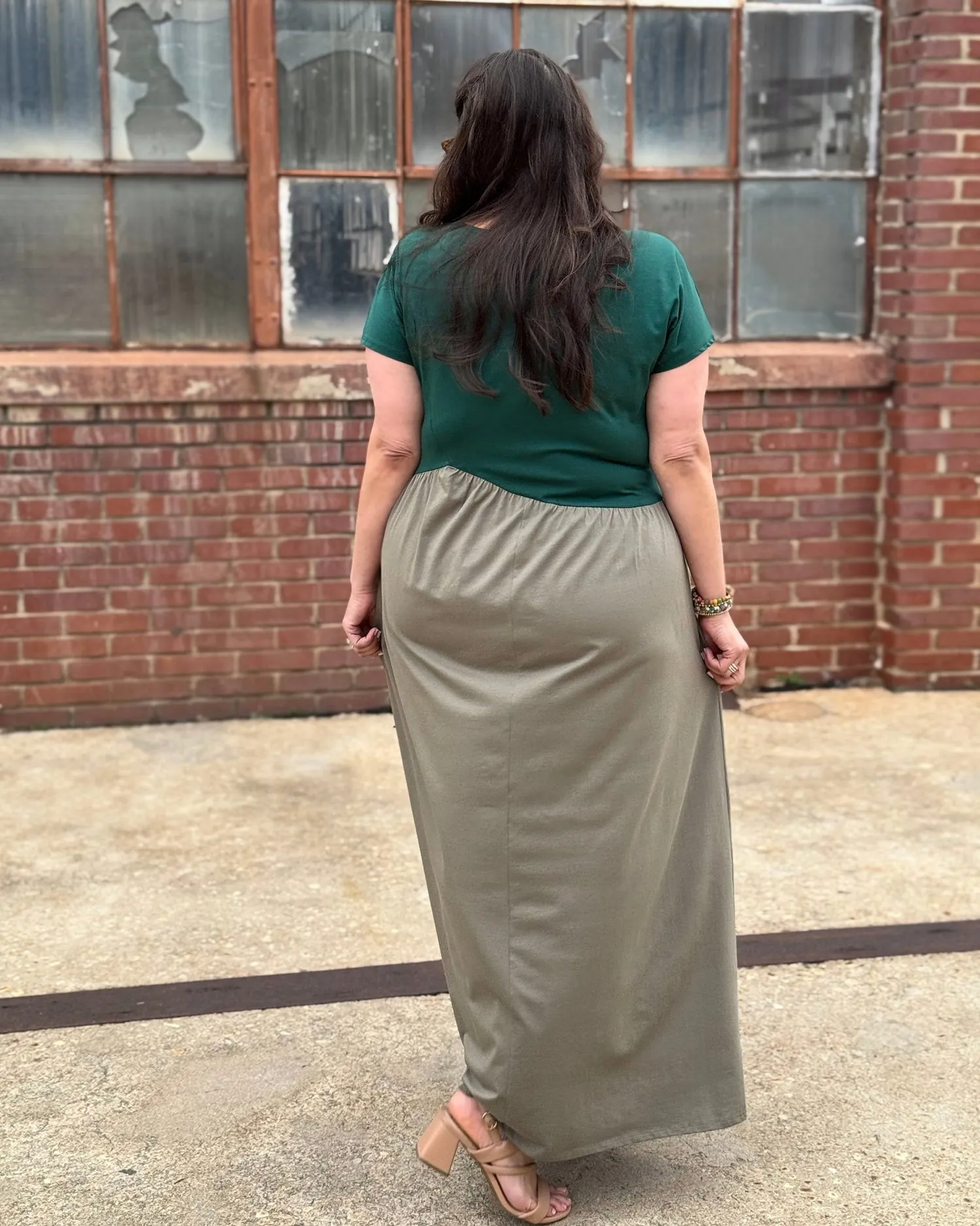 NORAH dress in Dark Green/Silver Sage