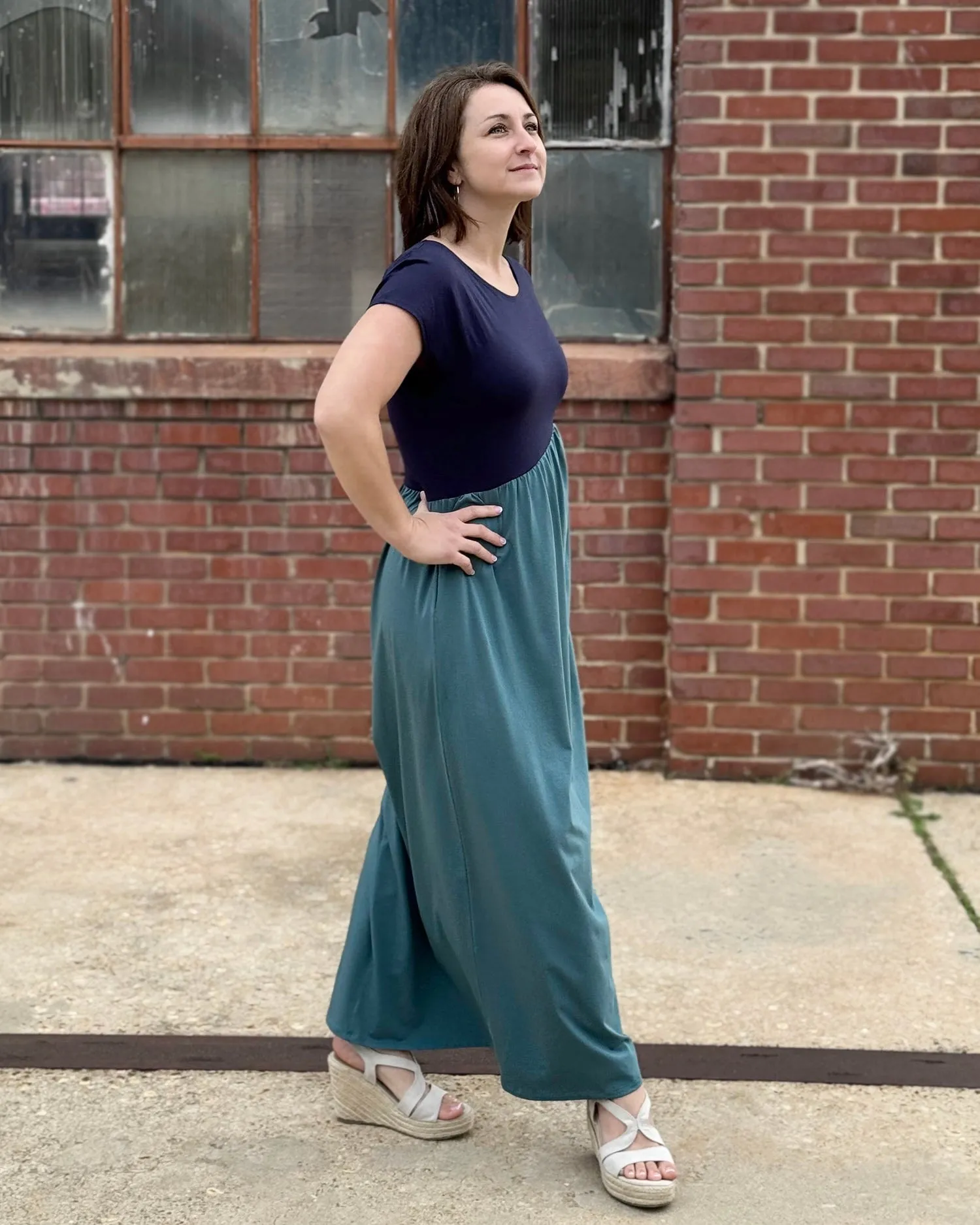 NORAH dress in Navy/Dark Aqua