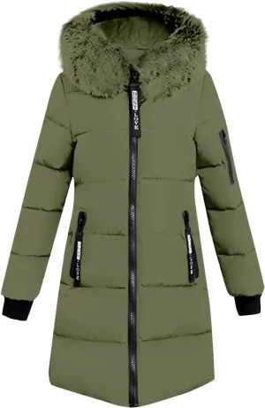 Oversized Faux Fur Hood Jackets for Women 2024 Winter Warm Parka Coats Long Quilted Jacket Thick Jacket Outerwear