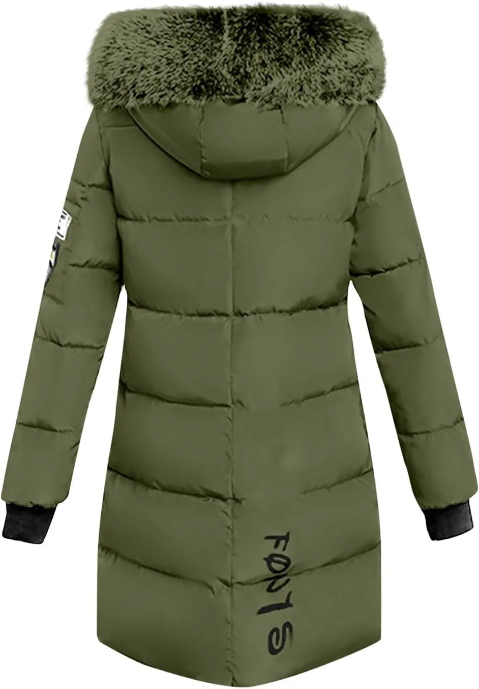 Oversized Faux Fur Hood Jackets for Women 2024 Winter Warm Parka Coats Long Quilted Jacket Thick Jacket Outerwear