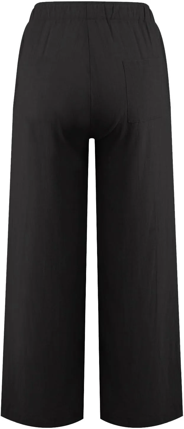 Pants for Women, Linen Pants Wide Leg Straight Drawstring High Waisted Palazzo