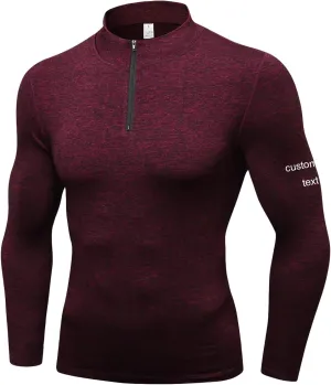 Personalized Men Thermal Compression Shirt Custom Logo Long Sleeve Athletic Baselayer Undershirt Gear T-Shirt