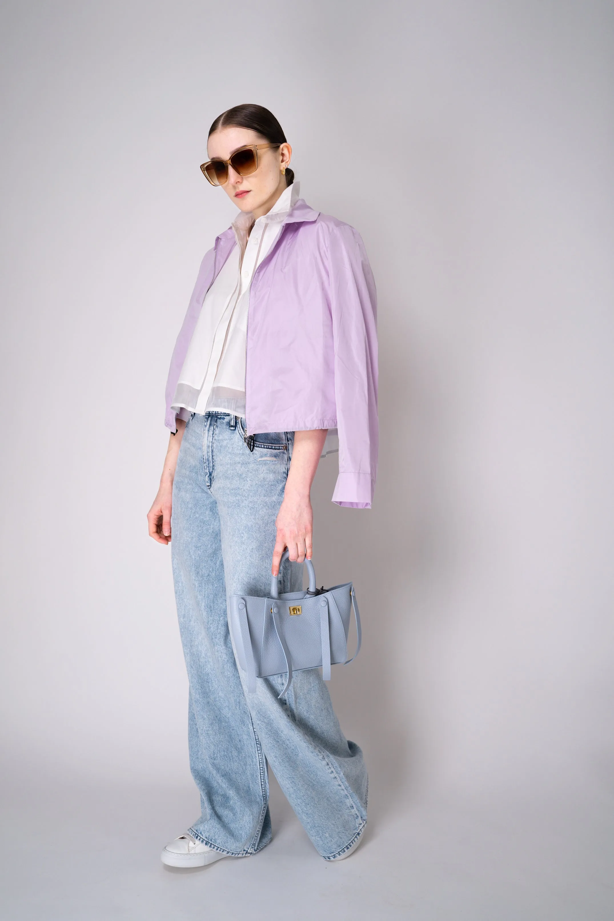 Peter O. Mahler Crash Zip-Up Shirt Jacket in Lilac