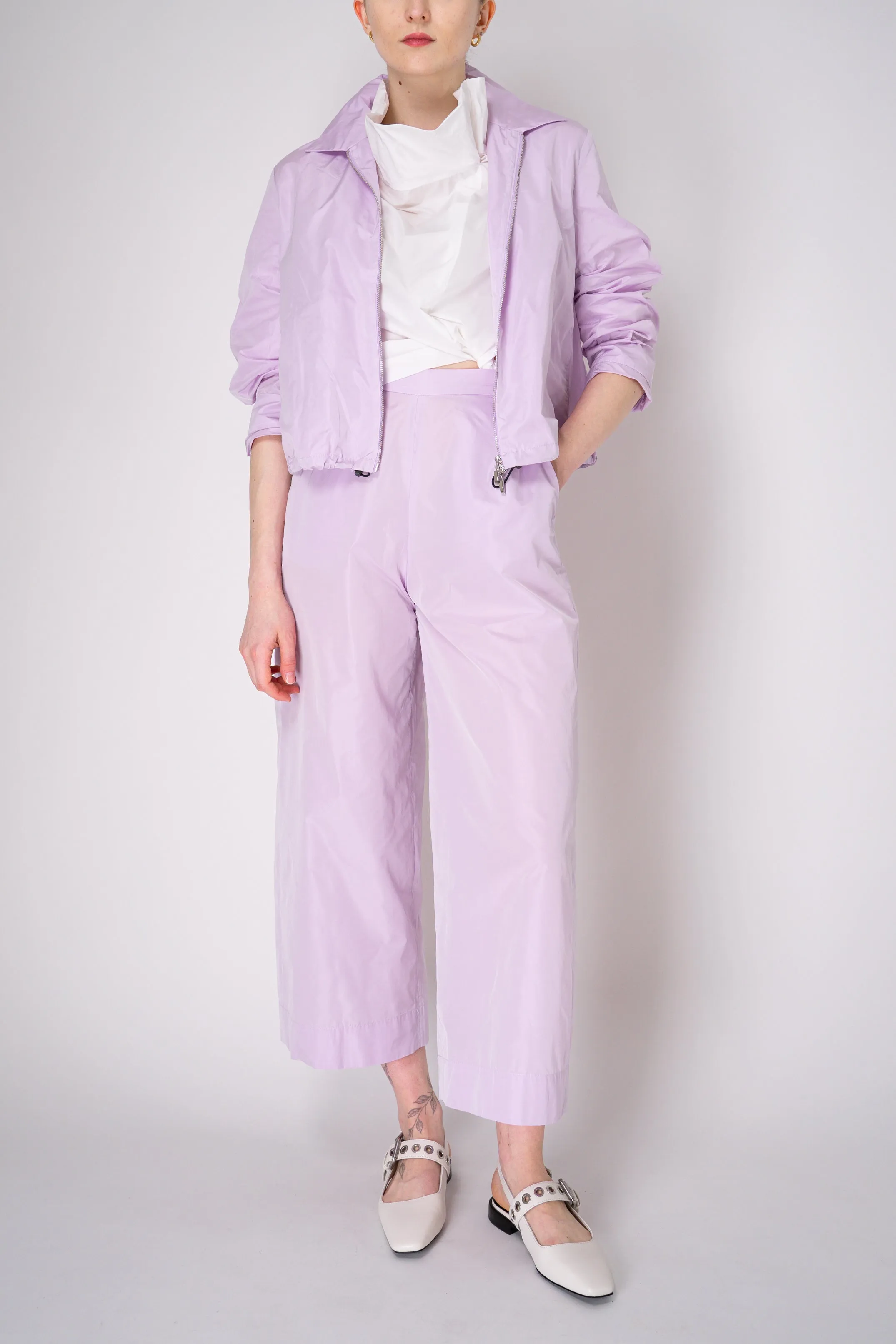 Peter O. Mahler Crash Zip-Up Shirt Jacket in Lilac