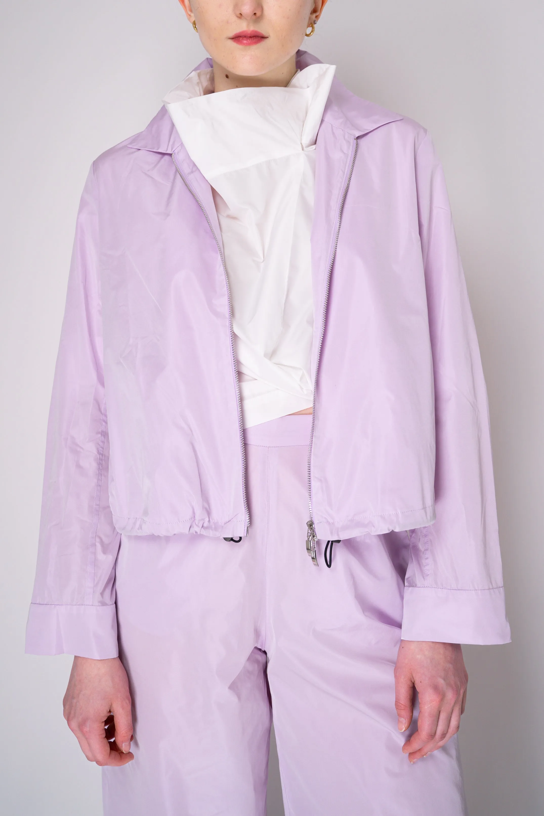 Peter O. Mahler Crash Zip-Up Shirt Jacket in Lilac