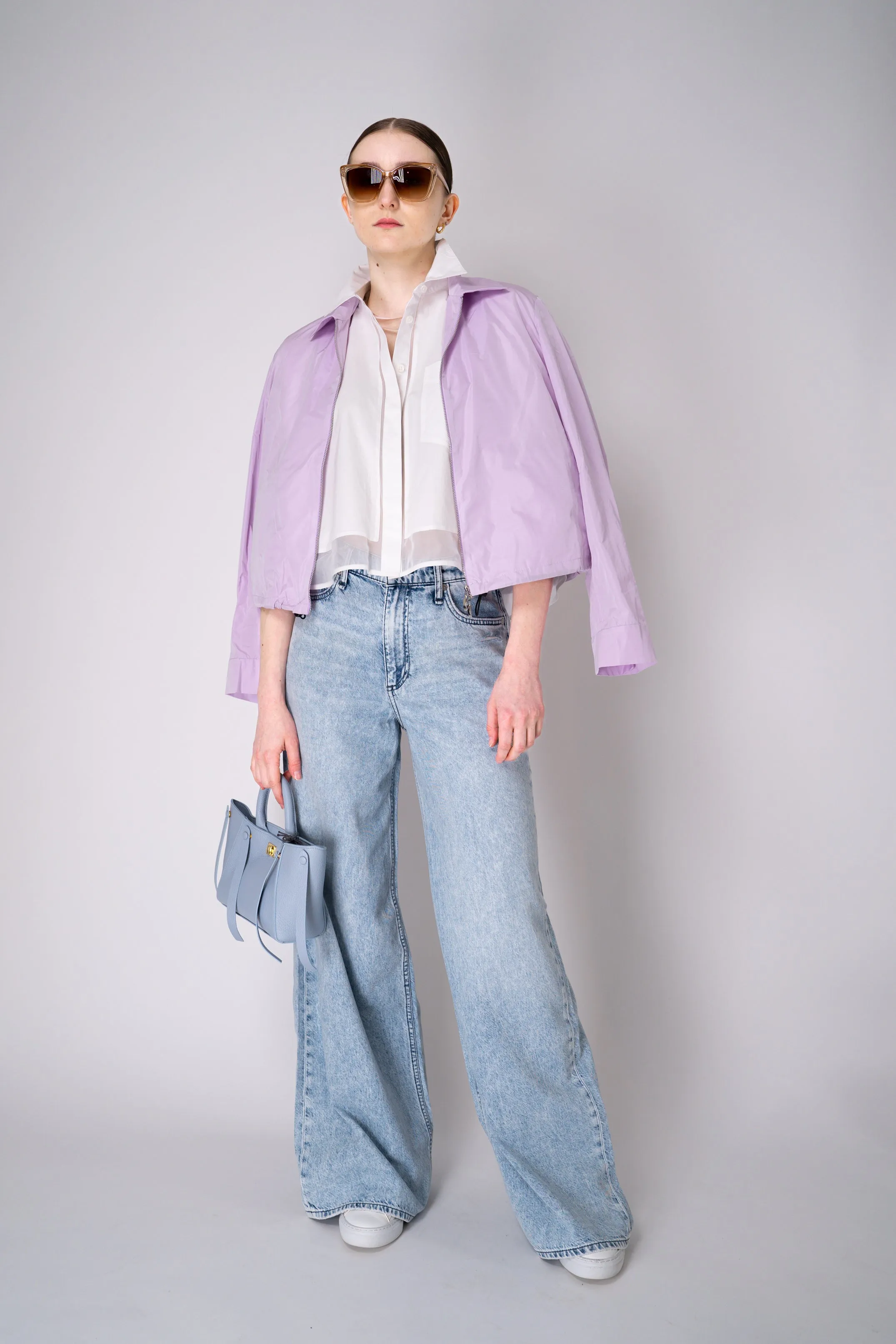 Peter O. Mahler Crash Zip-Up Shirt Jacket in Lilac