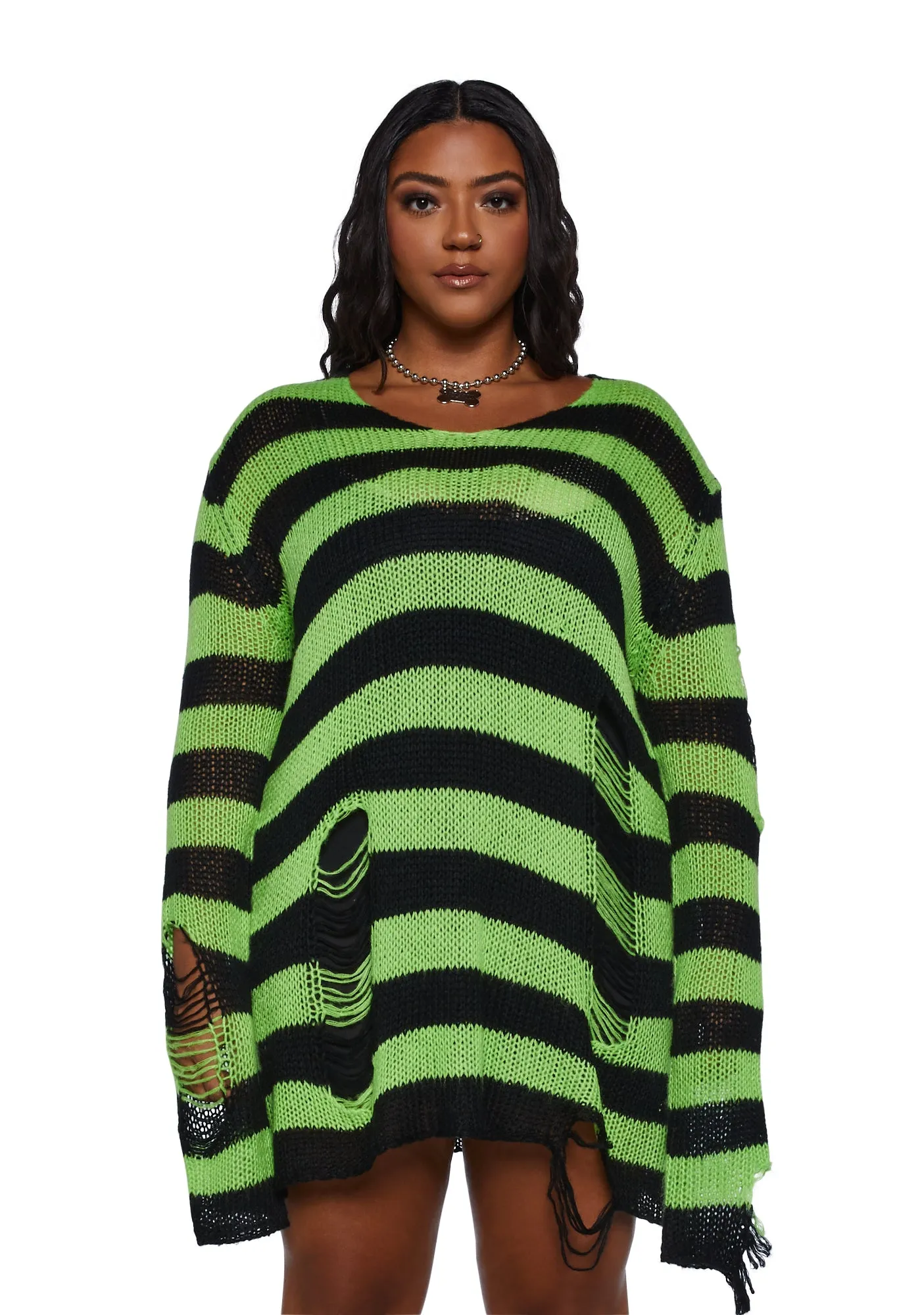 Plus Favorite Haunt Striped Sweater