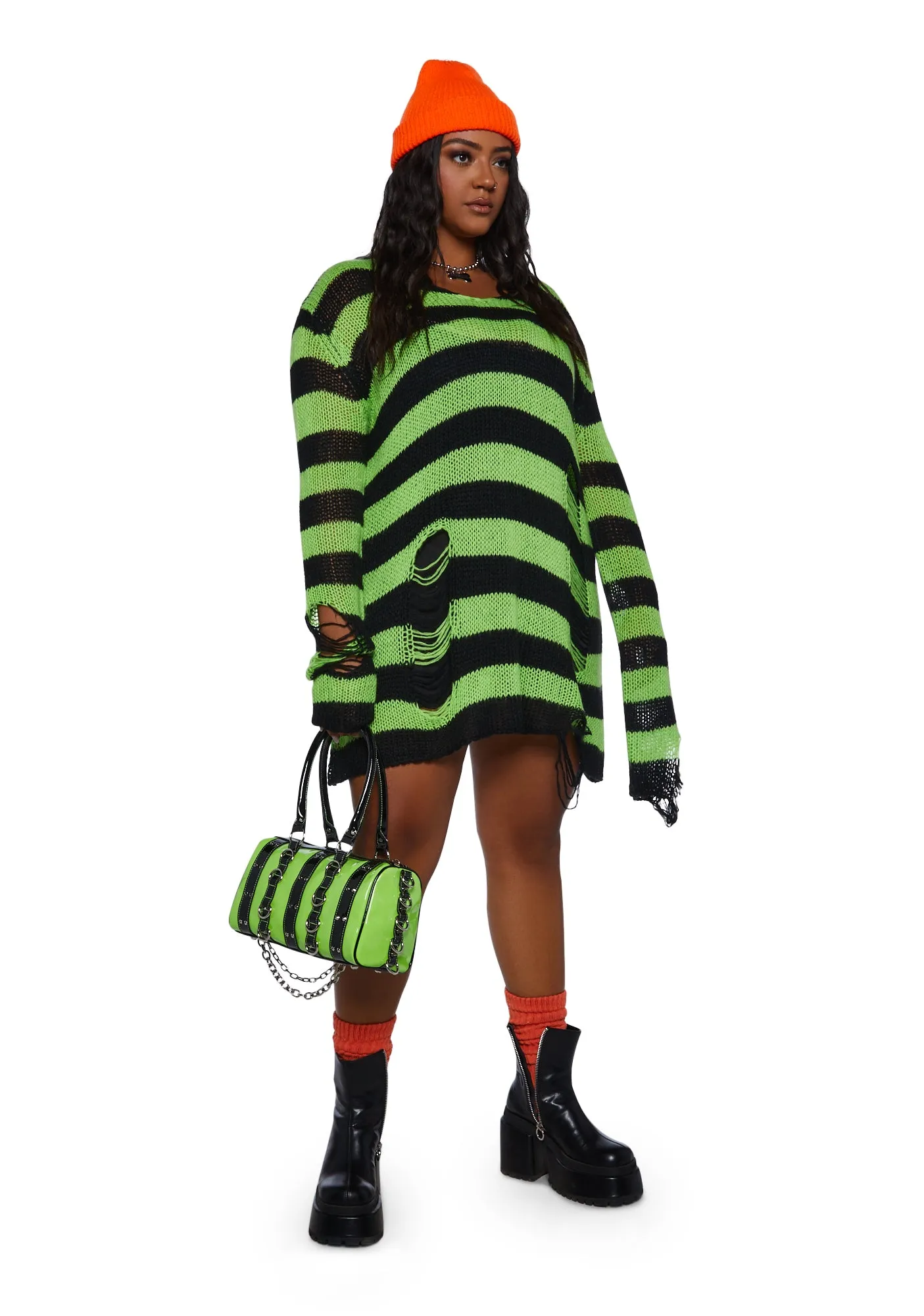 Plus Favorite Haunt Striped Sweater
