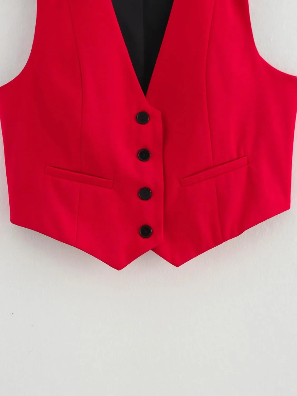 Pofihavi Cropped Suit Vest for Women 2024 Button Up Business Casual Dressy Waistcoat Vest Tops