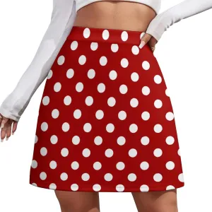 Polka Dots Short Skirt Athletic Skorts Womans Golf Skirts Tennis Skirts Breathable High Waist Workout Sport Skort