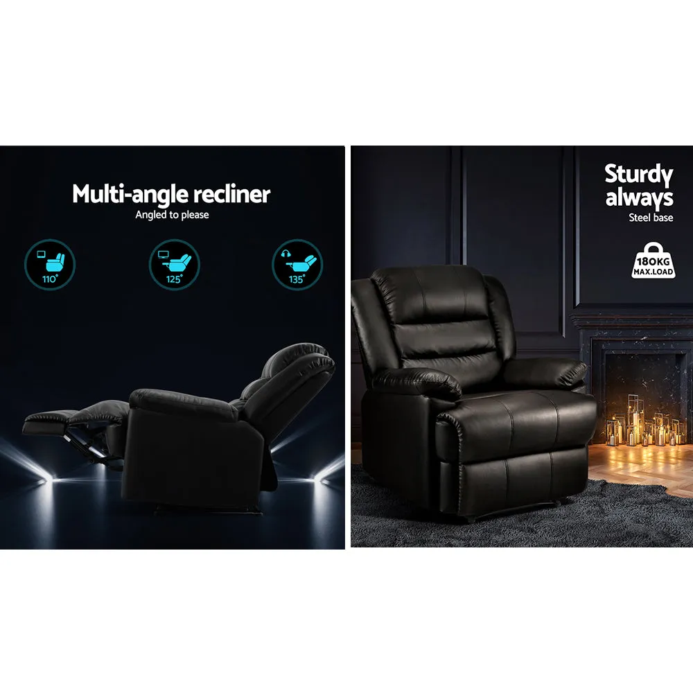 PU Leather Recliner Armchair Reclining Sofa Chair Lazy Boy Style Seat
